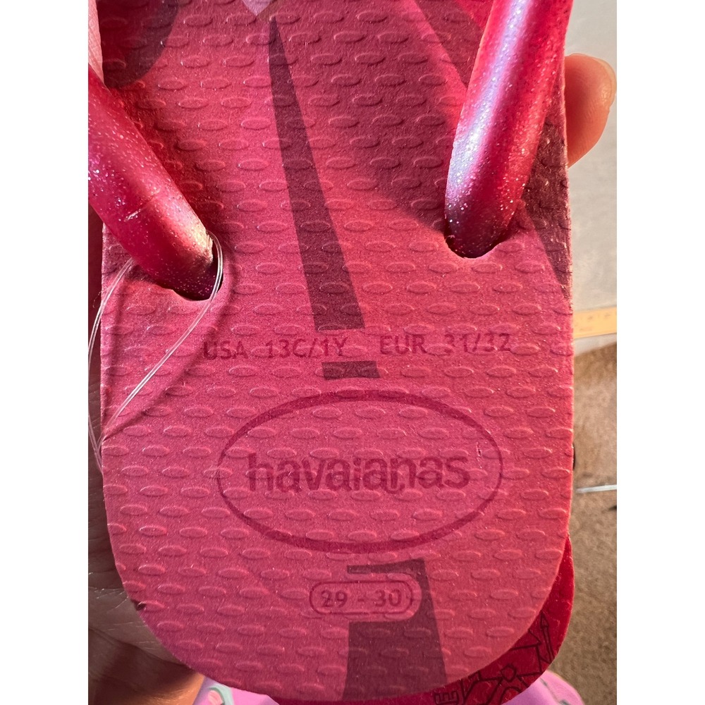 Havaianas Disney Princess Flip Flops Girls Sleeping Beauty Aurora Pink 1Y - Picture 2 of 3